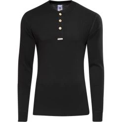 Aclima Warmwool Granddad Shirt Men jet black