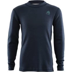 Aclima WarmWool Crew Neck Shirt Kids navy blazer/north atlantic