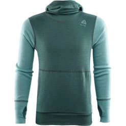 Aclima WarmWool Hood Sweater Kids north atlantic/reef waters