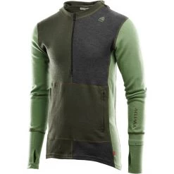 Aclima WarmWool Hood Sweater with Zip Men olive night/dill/marengo -Ski & Thermal Underwear Tops Sales Store aclima warmwool hood sweater with zip men olive night dill marengo 2