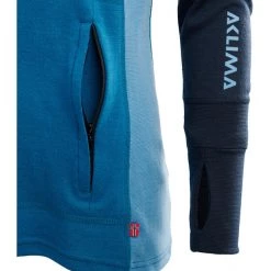 Aclima WarmWool Hood Sweater with Zip Women navy blazer/blue sapphire/azure blue -Ski & Thermal Underwear Tops Sales Store aclima warmwool hood sweater with zip women navy blazer blue sapphire azure blue 5