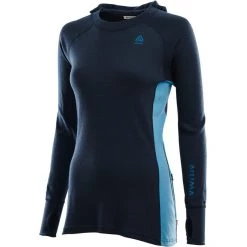 Aclima WarmWool Hood Sweater Women navy blazer/azure blue/blue sapphire -Ski & Thermal Underwear Tops Sales Store aclima warmwool hupullinen aluskerrospaita naiset navy blazer azure blue blue sapphire 3
