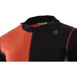 Aclima WarmWool Hood Sweater with Zip Men jet black/red clay/north atlantic -Ski & Thermal Underwear Tops Sales Store aclima warmwool hupullinen aluskerrospaita vetoketjulla miehet jet black red clay north atlantic 3