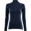 Aclima WarmWool Mock Neck Zip Shirt Women navy blazer -Ski & Thermal Underwear Tops Sales Store aclima warmwool mock neck vetoketjullinen paita naiset navy blazer 1