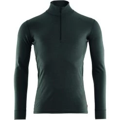 Aclima WarmWool Mock Neck Zip Shirt Men green gables