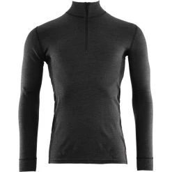 Aclima WarmWool Mock Neck Zip Shirt Men marengo/jet black
