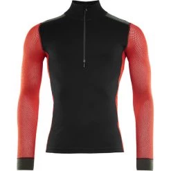 Aclima Hiking Mock Neck Shirt Men jet black/poinciana/olive night