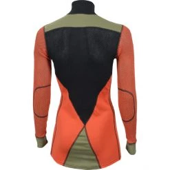 Aclima WoolNet Hiking Mock Neck Shirt Women jet black/poinciana/capulet olive -Ski & Thermal Underwear Tops Sales Store aclima woolnet hiking stehkragenshirt damen jet black poinciana capulet olive 2