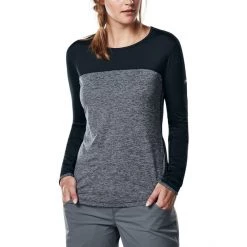 Berghaus Voyager Tech Tee LS Crew Baselayer Women carbon marl/jet black -Ski & Thermal Underwear Tops Sales Store berghaus voyager tech alusvaatteet naiset carbon marl jet black 3