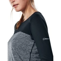 Berghaus Voyager Tech Tee LS Crew Baselayer Women carbon marl/jet black -Ski & Thermal Underwear Tops Sales Store berghaus voyager tech alusvaatteet naiset carbon marl jet black 6