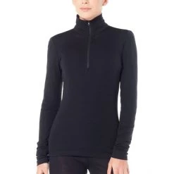 Icebreaker 175 Everyday LS Half-Zip Top Women black -Ski & Thermal Underwear Tops Sales Store icebreaker 175 everyday alusvaatteet naiset black 2 3