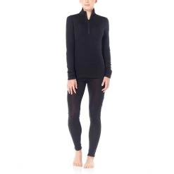 Icebreaker 175 Everyday LS Half-Zip Top Women black -Ski & Thermal Underwear Tops Sales Store icebreaker 175 everyday alusvaatteet naiset black 4 3
