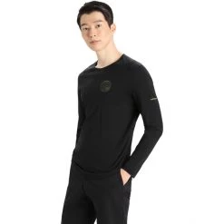 Icebreaker 200 Oasis Alps 3D LS Crew Shirt Men black -Ski & Thermal Underwear Tops Sales Store icebreaker 200 oasis alps 3d ls crew shirt men black 2