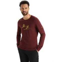 Icebreaker 200 Oasis Last Run LS Crew Shirt Men espresso -Ski & Thermal Underwear Tops Sales Store icebreaker 200 oasis last run ls crew shirt men espresso 2