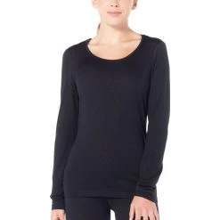 Icebreaker 200 Oasis LS Scoop Top Women black -Ski & Thermal Underwear Tops Sales Store icebreaker 200 oasis ls scoop top women musta 3