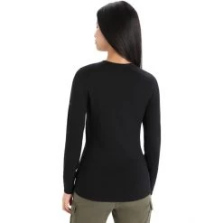 Icebreaker 200 Oasis Ski Circle LS Crew Shirt Women black -Ski & Thermal Underwear Tops Sales Store icebreaker 200 oasis ski circle ls crew shirt women black 3
