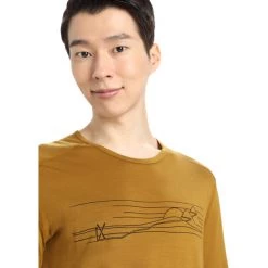 Icebreaker 200 Oasis Ski Stripes LS Crew Shirt Men clove -Ski & Thermal Underwear Tops Sales Store icebreaker 200 oasis ski stripes ls crew shirt men clove 5