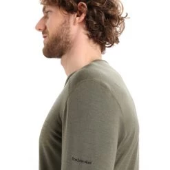Icebreaker 200 Oasis Ski Stripes LS Crew Shirt Men loden -Ski & Thermal Underwear Tops Sales Store icebreaker 200 oasis ski stripes ls crew shirt men loden 6