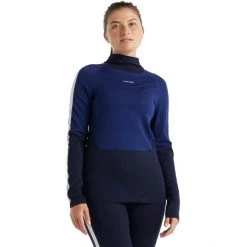 Icebreaker 200 Sone LS High Neck Top Women midnight navy/royal navy/snow/cb