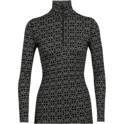 Icebreaker 250 Vertex Alpine Geo LS Half Zip Shirt Women black/snow/j