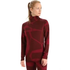 Icebreaker 250 Vertex Landscapes LS Half Zip Top Women espresso/cherry/j