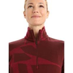 Icebreaker 250 Vertex Landscapes LS Half Zip Top Women espresso/cherry/j -Ski & Thermal Underwear Tops Sales Store icebreaker 250 vertex landscapes ls half zip top women espresso cherry j 4