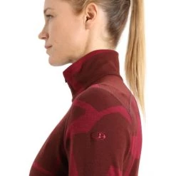 Icebreaker 250 Vertex Landscapes LS Half Zip Top Women espresso/cherry/j -Ski & Thermal Underwear Tops Sales Store icebreaker 250 vertex landscapes ls half zip top women espresso cherry j 5