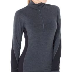 Icebreaker 260 Zone LS Half-Zip Shirt Women jet heather/black -Ski & Thermal Underwear Tops Sales Store icebreaker 260 zone ls half zip shirt women musta 5
