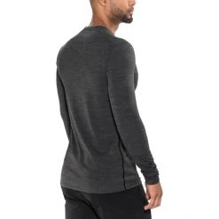 Icebreaker Anatomica LS Crew Top Men jet heather/black -Ski & Thermal Underwear Tops Sales Store icebreaker anatomica alusvaatteet miehet jet heather black 2