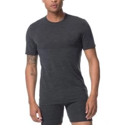 Icebreaker Anatomica SS Crew Top Men jet hthr/black -Ski & Thermal Underwear Tops Sales Store icebreaker anatomica alusvaatteet miehet jet hthr black 1