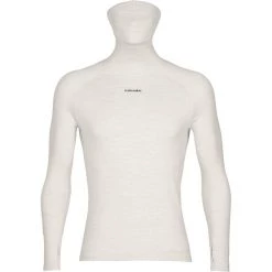 Icebreaker Merino LS Roll Neck Shirt Men ecru heather