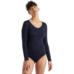 Icebreaker Siren LS Sweetheart Top Women midnight navy -Ski & Thermal Underwear Tops Sales Store icebreaker siren ls sweetheart top women midnight navy 2
