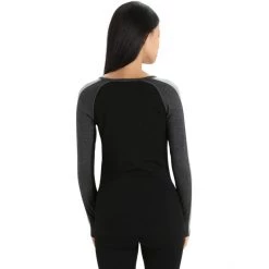 Icebreaker ZoneKnit 200 LS Crew Shirt Women jet heather/black/metro heather/cb -Ski & Thermal Underwear Tops Sales Store icebreaker zoneknit 200 ls crew shirt women jet heather black metro heather cb 3