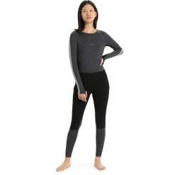 Icebreaker ZoneKnit 200 LS Crew Shirt Women jet heather/black/metro heather/cb -Ski & Thermal Underwear Tops Sales Store icebreaker zoneknit 200 ls crew shirt women jet heather black metro heather cb 4