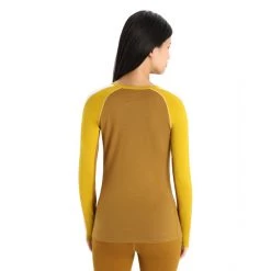 Icebreaker ZoneKnit 200 LS Crew Shirt Women silent gold/clove/snow/cb -Ski & Thermal Underwear Tops Sales Store icebreaker zoneknit 200 ls crew shirt women silent gold clove snow cb 3