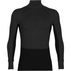 Icebreaker ZoneKnit 260 LS Half Zip Shirt Men jet heather/black/metro heather/cb