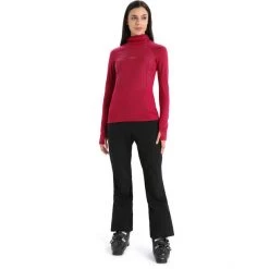 Icebreaker ZoneKnit Insulated LS Hoodie Women cherry -Ski & Thermal Underwear Tops Sales Store icebreaker zoneknit insulated ls hoodie women cherry 4