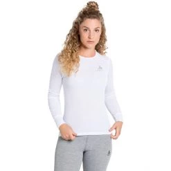 Odlo Active Warm Plus Top Crew Neck L/S Women white -Ski & Thermal Underwear Tops Sales Store odlo active warm eco top crew neck l s women white 3