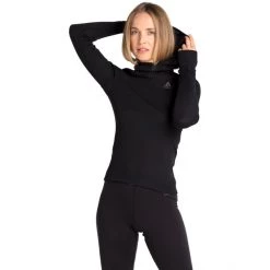 Odlo Active Warm Plus Top with Face Mask L/S Women black -Ski & Thermal Underwear Tops Sales Store odlo active warm eco top with face mask l s women black 4