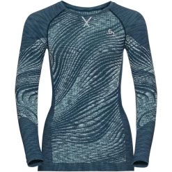 Odlo Blackcomb Plus Top Crew Neck L/S Women blue wing teal/space dye