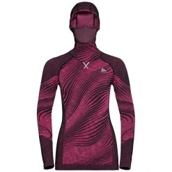 Odlo Blackcomb Plus Top with Face Mask L/S Women festival fuchsia/space dye