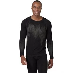 Odlo Kinship Performance Wool 200 LS Baselayer Crew Neck Top Men black melange