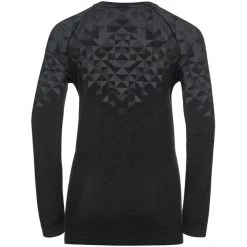 Odlo Kinship Performance Wool 200 LS Baselayer Crew Neck Top Women black melange -Ski & Thermal Underwear Tops Sales Store odlo kinship performance wool 200 ls baselayer crew neck top women black melange 2
