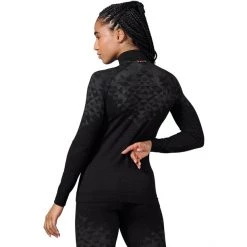Odlo Kinship Performance Wool 200 LS Halfzip Baselayer Turtle Neck Top Women black melange -Ski & Thermal Underwear Tops Sales Store odlo kinship performance wool 200 ls halfzip baselayer turtle neck top women black melange 2