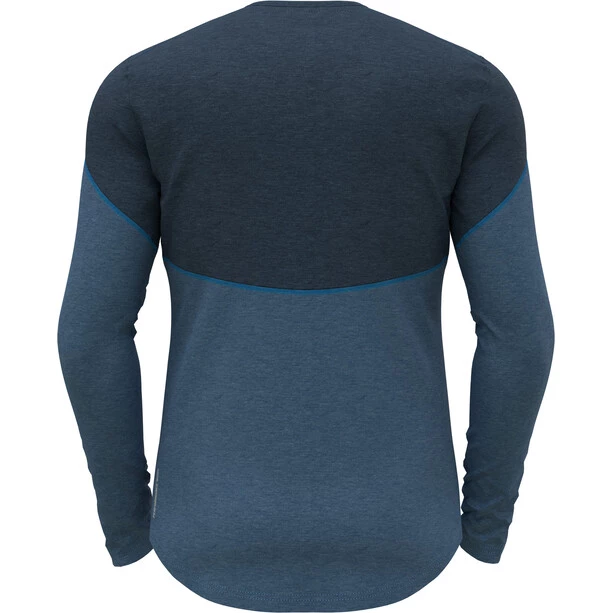 Odlo Revelstoke Performance Wool 150 LS Baselayer Crew Neck Top Men blue wing teal melange /indigo bunting 4 Odlo Revelstoke Performance Wool 150 LS Baselayer Crew Neck Top Men blue wing teal melange /indigo bunting - Image 2