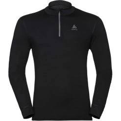 Odlo SUW Natural Turtle Neck LS Half Zip Shirt Men black/black