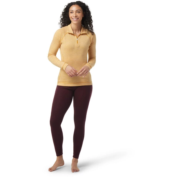 Smartwool Merino 250 Pattern Baselayer 1/4 Zip Top Boxed Women honey gold dot 4 Smartwool Merino 250 Pattern Baselayer 1/4 Zip Top Boxed Women honey gold dot - Image 2