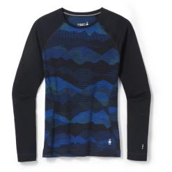 Smartwool Merino 250 Pattern Baselayer Crew Top Boxed Women blueberry hill mountain scape