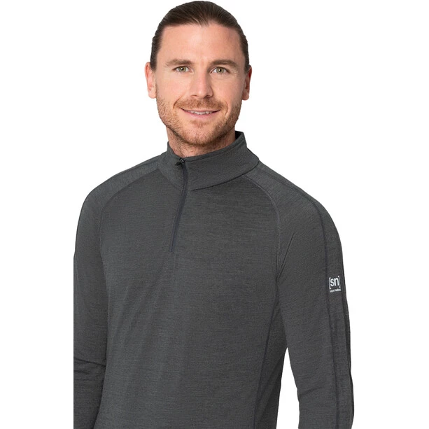 Super.natural Base 175 1/4 Zip Top Men pirate grey melange 5 Super.natural Base 175 1/4 Zip Top Men pirate grey melange - Image 3