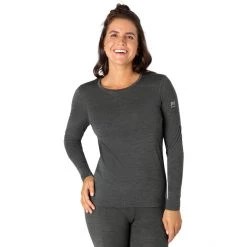 Super.natural Base 175 LS Shirt Women pirate grey melange -Ski & Thermal Underwear Tops Sales Store supernatural base 175 ls shirt women pirate grey melange 3